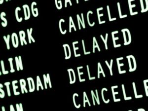 generic airport delayed sign
